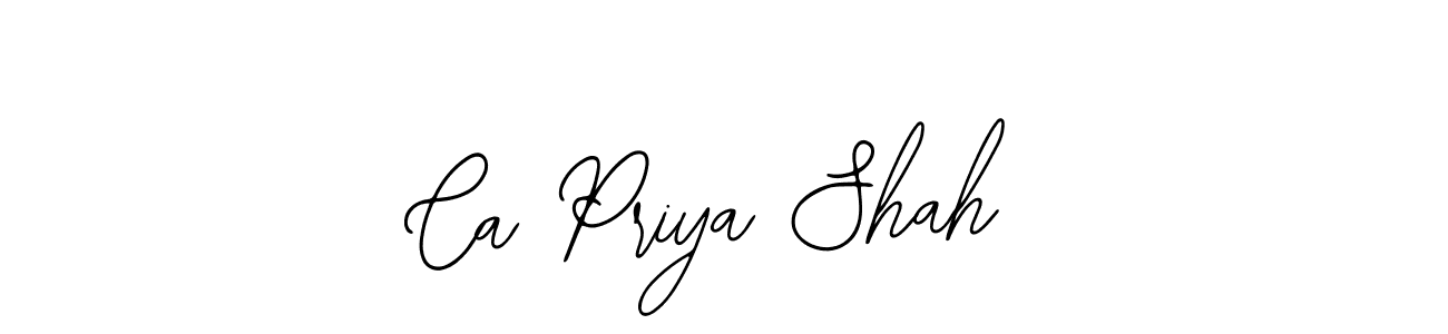 The best way (Bearetta-2O07w) to make a short signature is to pick only two or three words in your name. The name Ca Priya Shah include a total of six letters. For converting this name. Ca Priya Shah signature style 12 images and pictures png