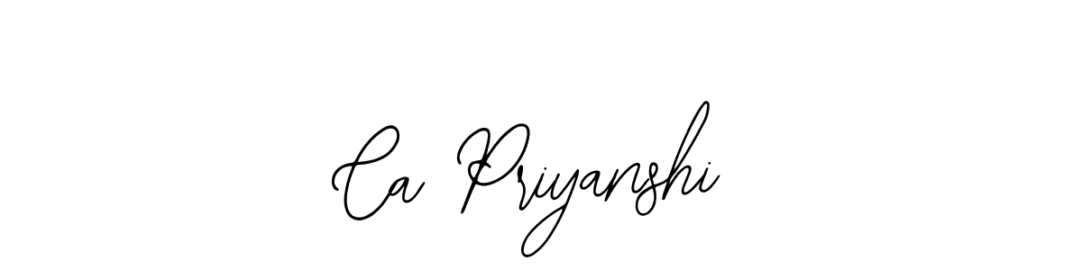 You should practise on your own different ways (Bearetta-2O07w) to write your name (Ca Priyanshi) in signature. don't let someone else do it for you. Ca Priyanshi signature style 12 images and pictures png