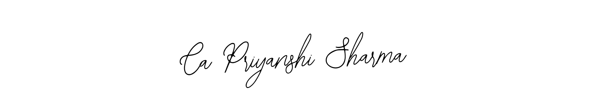 You should practise on your own different ways (Bearetta-2O07w) to write your name (Ca Priyanshi Sharma) in signature. don't let someone else do it for you. Ca Priyanshi Sharma signature style 12 images and pictures png