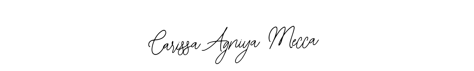 Bearetta-2O07w is a professional signature style that is perfect for those who want to add a touch of class to their signature. It is also a great choice for those who want to make their signature more unique. Get Carissa Agniya Mecca name to fancy signature for free. Carissa Agniya Mecca signature style 12 images and pictures png