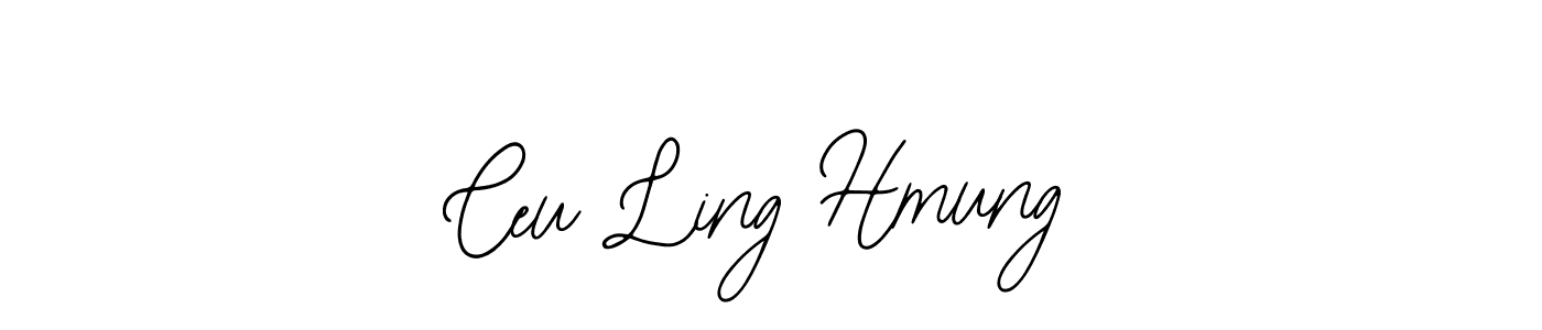 How to make Ceu Ling Hmung name signature. Use Bearetta-2O07w style for creating short signs online. This is the latest handwritten sign. Ceu Ling Hmung signature style 12 images and pictures png