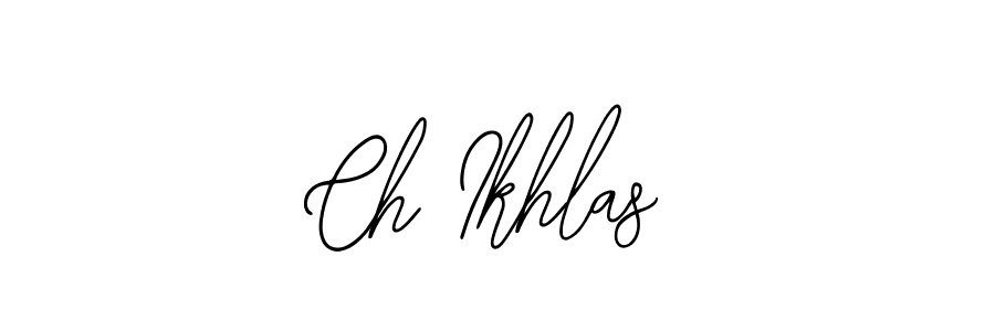 Similarly Bearetta-2O07w is the best handwritten signature design. Signature creator online .You can use it as an online autograph creator for name Ch Ikhlas. Ch Ikhlas signature style 12 images and pictures png