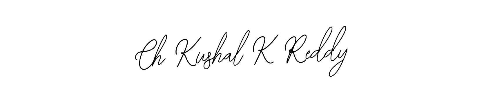 The best way (Bearetta-2O07w) to make a short signature is to pick only two or three words in your name. The name Ch Kushal K Reddy include a total of six letters. For converting this name. Ch Kushal K Reddy signature style 12 images and pictures png