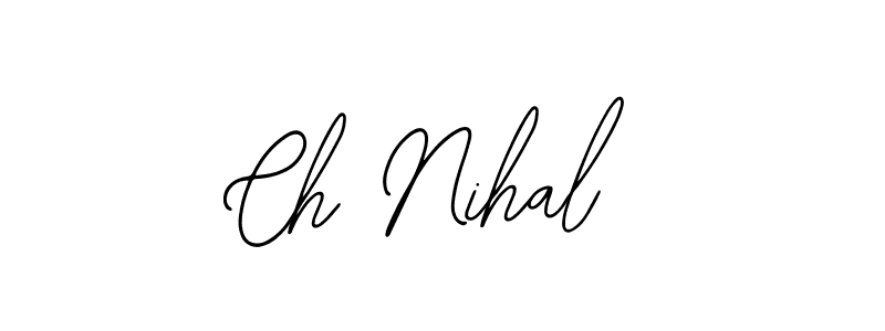 Also You can easily find your signature by using the search form. We will create Ch Nihal name handwritten signature images for you free of cost using Bearetta-2O07w sign style. Ch Nihal signature style 12 images and pictures png