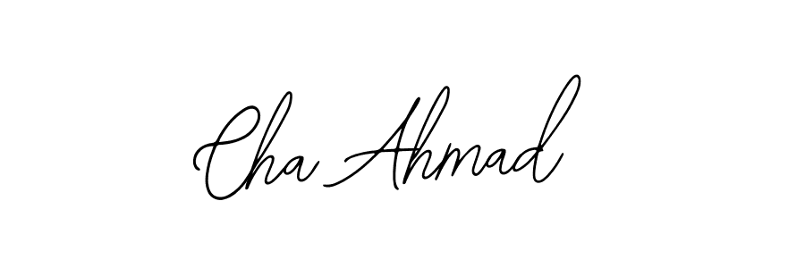 You should practise on your own different ways (Bearetta-2O07w) to write your name (Cha Ahmad) in signature. don't let someone else do it for you. Cha Ahmad signature style 12 images and pictures png