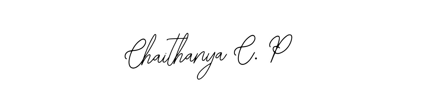 The best way (Bearetta-2O07w) to make a short signature is to pick only two or three words in your name. The name Chaithanya C. P include a total of six letters. For converting this name. Chaithanya C. P signature style 12 images and pictures png