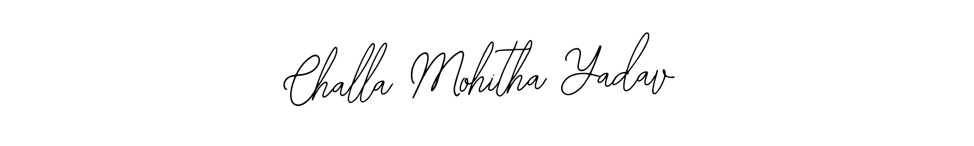 The best way (Bearetta-2O07w) to make a short signature is to pick only two or three words in your name. The name Challa Mohitha Yadav include a total of six letters. For converting this name. Challa Mohitha Yadav signature style 12 images and pictures png