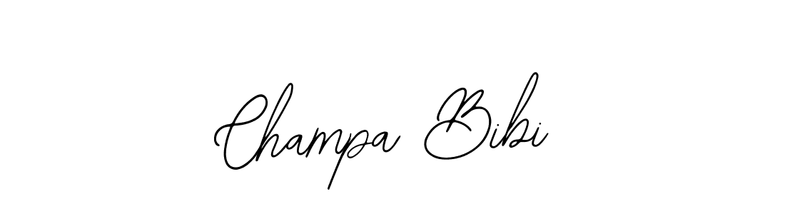 Similarly Bearetta-2O07w is the best handwritten signature design. Signature creator online .You can use it as an online autograph creator for name Champa Bibi. Champa Bibi signature style 12 images and pictures png