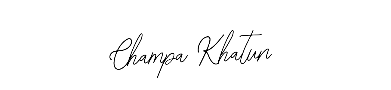 Make a beautiful signature design for name Champa Khatun. With this signature (Bearetta-2O07w) style, you can create a handwritten signature for free. Champa Khatun signature style 12 images and pictures png