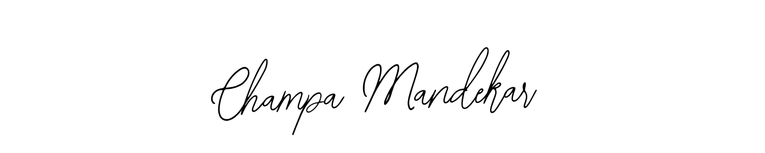 Use a signature maker to create a handwritten signature online. With this signature software, you can design (Bearetta-2O07w) your own signature for name Champa Mandekar. Champa Mandekar signature style 12 images and pictures png