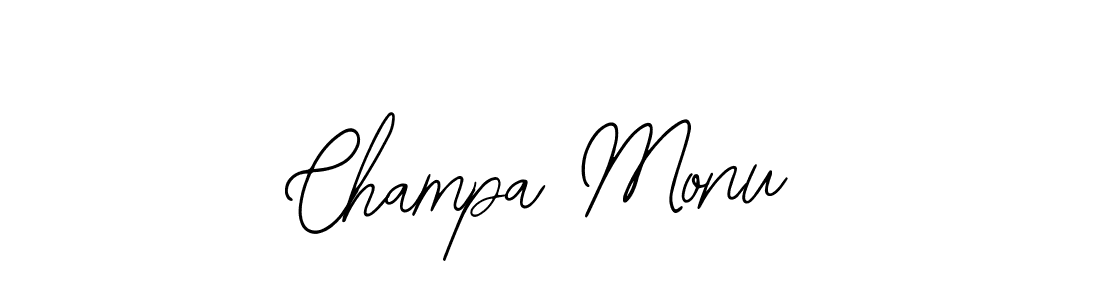 Bearetta-2O07w is a professional signature style that is perfect for those who want to add a touch of class to their signature. It is also a great choice for those who want to make their signature more unique. Get Champa Monu name to fancy signature for free. Champa Monu signature style 12 images and pictures png