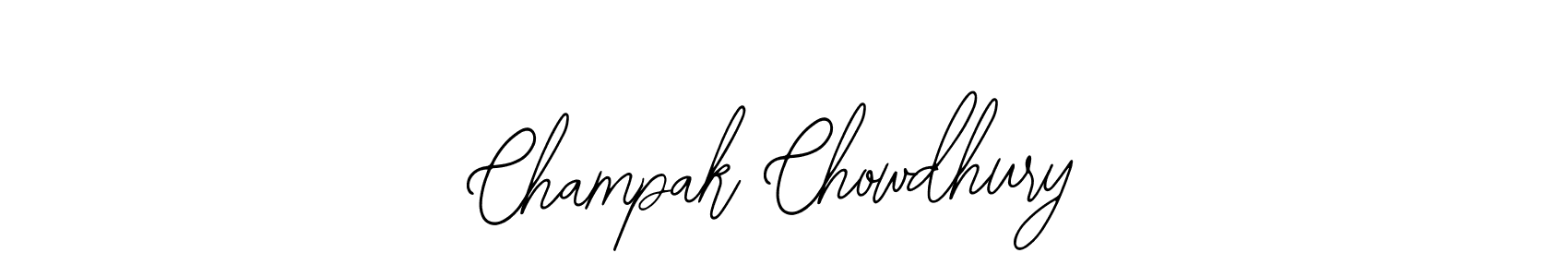 How to make Champak Chowdhury name signature. Use Bearetta-2O07w style for creating short signs online. This is the latest handwritten sign. Champak Chowdhury signature style 12 images and pictures png