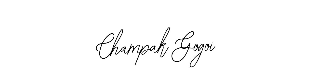 Design your own signature with our free online signature maker. With this signature software, you can create a handwritten (Bearetta-2O07w) signature for name Champak Gogoi. Champak Gogoi signature style 12 images and pictures png