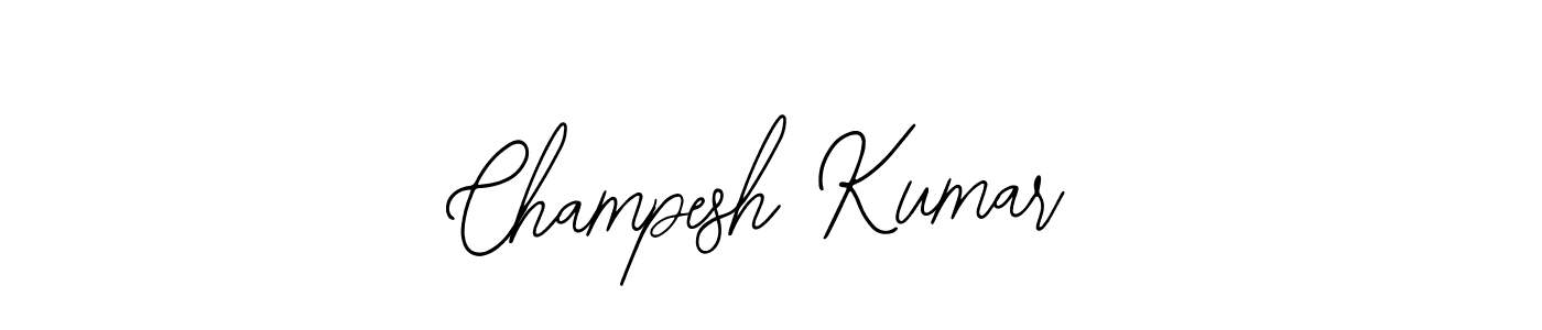 How to make Champesh Kumar name signature. Use Bearetta-2O07w style for creating short signs online. This is the latest handwritten sign. Champesh Kumar signature style 12 images and pictures png