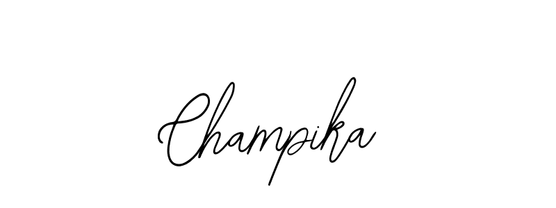 You should practise on your own different ways (Bearetta-2O07w) to write your name (Champika) in signature. don't let someone else do it for you. Champika signature style 12 images and pictures png