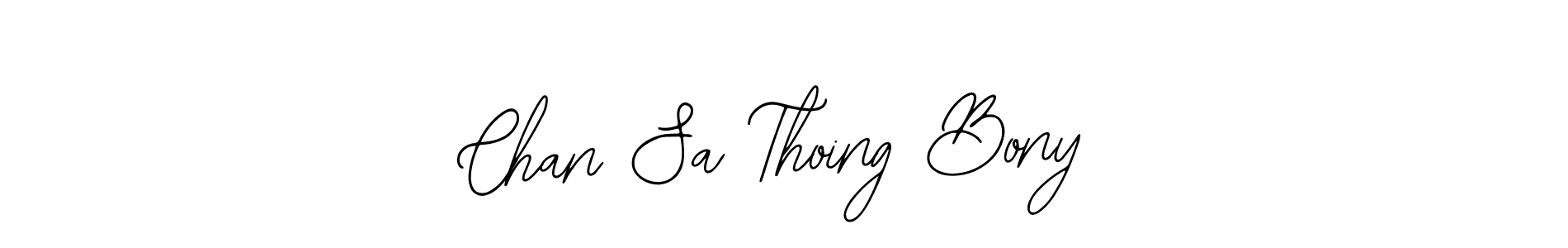 Bearetta-2O07w is a professional signature style that is perfect for those who want to add a touch of class to their signature. It is also a great choice for those who want to make their signature more unique. Get Chan Sa Thoing Bony name to fancy signature for free. Chan Sa Thoing Bony signature style 12 images and pictures png