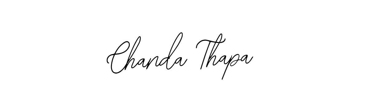 You should practise on your own different ways (Bearetta-2O07w) to write your name (Chanda Thapa) in signature. don't let someone else do it for you. Chanda Thapa signature style 12 images and pictures png