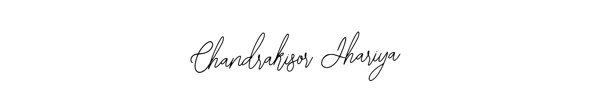 The best way (Bearetta-2O07w) to make a short signature is to pick only two or three words in your name. The name Chandrakisor Jhariya include a total of six letters. For converting this name. Chandrakisor Jhariya signature style 12 images and pictures png