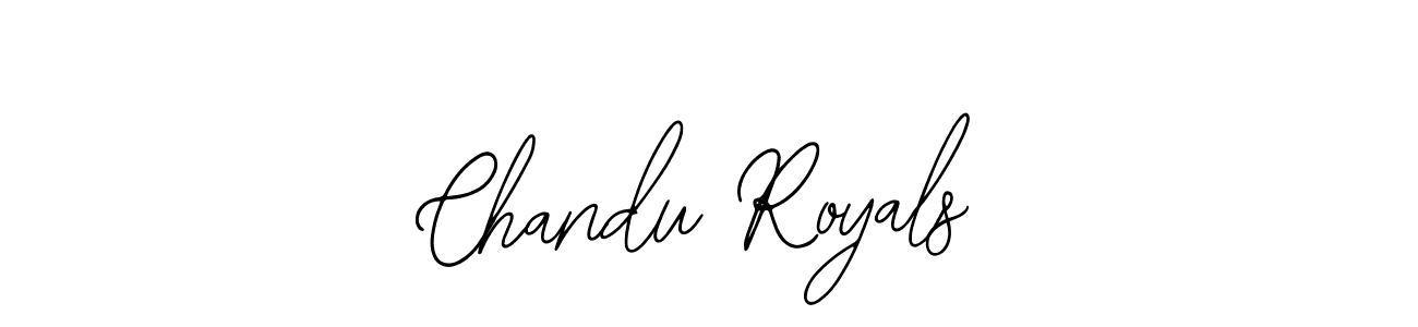 How to make Chandu Royals name signature. Use Bearetta-2O07w style for creating short signs online. This is the latest handwritten sign. Chandu Royals signature style 12 images and pictures png