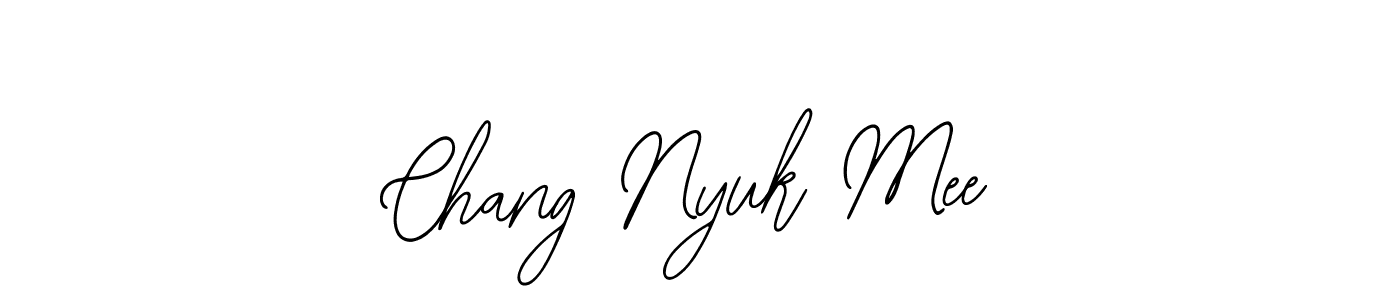 You should practise on your own different ways (Bearetta-2O07w) to write your name (Chang Nyuk Mee) in signature. don't let someone else do it for you. Chang Nyuk Mee signature style 12 images and pictures png