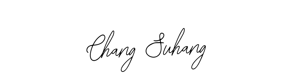 The best way (Bearetta-2O07w) to make a short signature is to pick only two or three words in your name. The name Chang Suhang include a total of six letters. For converting this name. Chang Suhang signature style 12 images and pictures png