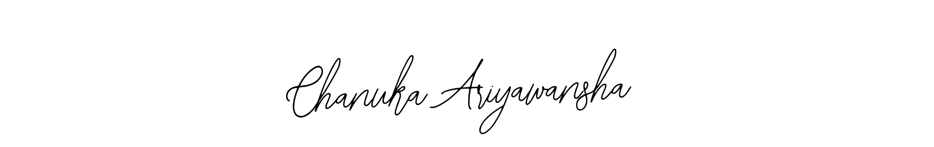 Use a signature maker to create a handwritten signature online. With this signature software, you can design (Bearetta-2O07w) your own signature for name Chanuka Ariyawansha. Chanuka Ariyawansha signature style 12 images and pictures png