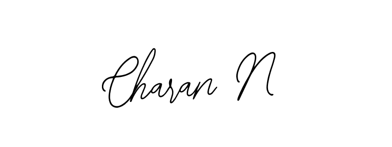 How to make Charan N name signature. Use Bearetta-2O07w style for creating short signs online. This is the latest handwritten sign. Charan N signature style 12 images and pictures png