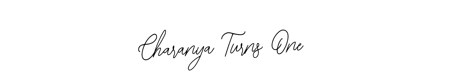 You should practise on your own different ways (Bearetta-2O07w) to write your name (Charanya Turns One) in signature. don't let someone else do it for you. Charanya Turns One signature style 12 images and pictures png