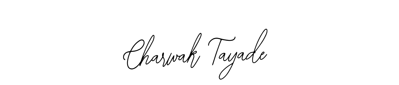 How to make Charwak Tayade name signature. Use Bearetta-2O07w style for creating short signs online. This is the latest handwritten sign. Charwak Tayade signature style 12 images and pictures png