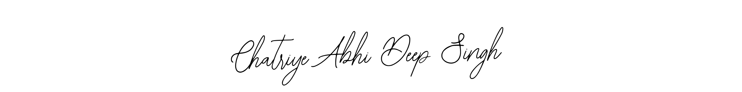 The best way (Bearetta-2O07w) to make a short signature is to pick only two or three words in your name. The name Chatriye Abhi Deep Singh include a total of six letters. For converting this name. Chatriye Abhi Deep Singh signature style 12 images and pictures png