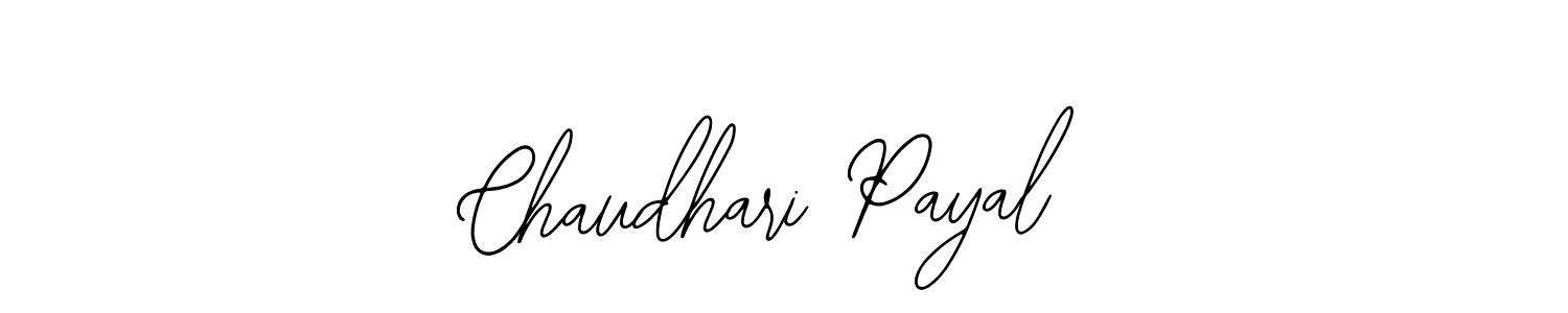 How to make Chaudhari Payal name signature. Use Bearetta-2O07w style for creating short signs online. This is the latest handwritten sign. Chaudhari Payal signature style 12 images and pictures png