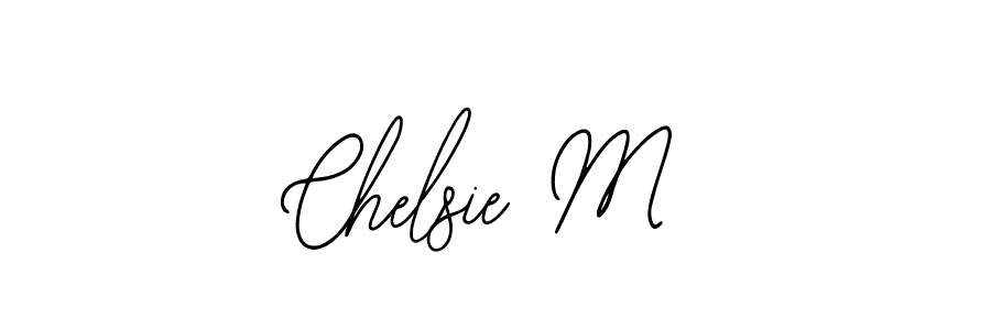 How to make Chelsie M name signature. Use Bearetta-2O07w style for creating short signs online. This is the latest handwritten sign. Chelsie M signature style 12 images and pictures png