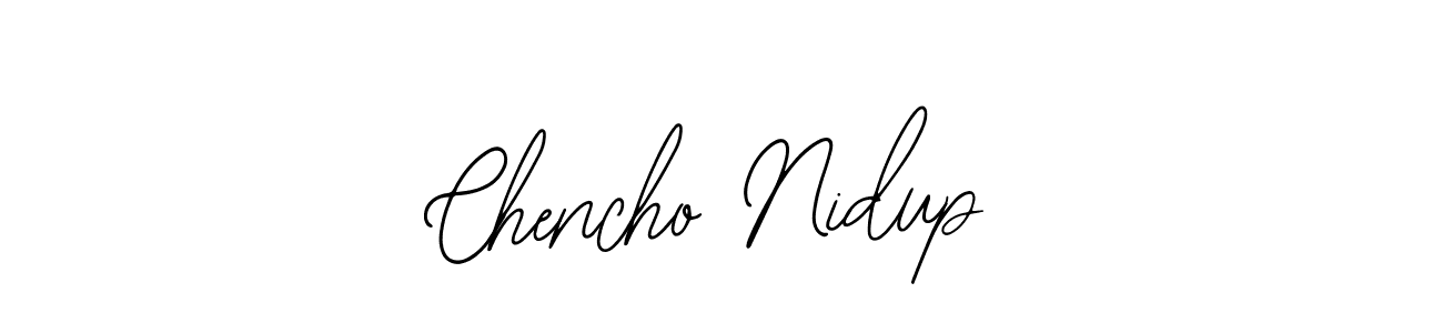 Similarly Bearetta-2O07w is the best handwritten signature design. Signature creator online .You can use it as an online autograph creator for name Chencho Nidup. Chencho Nidup signature style 12 images and pictures png