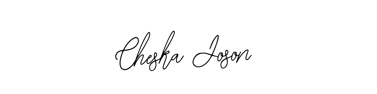 How to make Cheska Joson name signature. Use Bearetta-2O07w style for creating short signs online. This is the latest handwritten sign. Cheska Joson signature style 12 images and pictures png