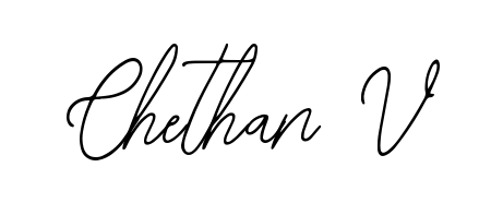 Elevate your brand with a stunning Chethan V eSignature. The Bearetta-2O07w style provides a balanced, flowing aesthetic for everyday signing. Chethan V signature style 12 images and pictures png