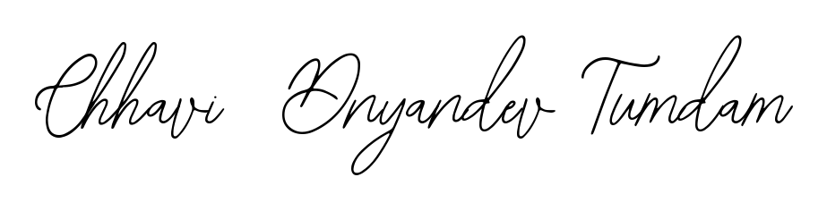 Personalize your online presence with Chhavi  Dnyandev Tumdam signature rendered in elegant Bearetta-2O07w font. Great for website footers and blogs. Chhavi  Dnyandev Tumdam signature style 12 images and pictures png