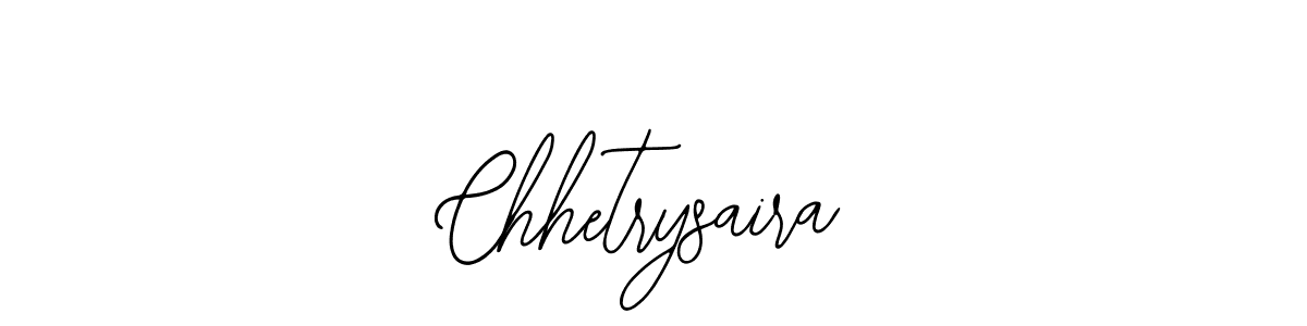 The best way (Bearetta-2O07w) to make a short signature is to pick only two or three words in your name. The name Chhetrysaira include a total of six letters. For converting this name. Chhetrysaira signature style 12 images and pictures png