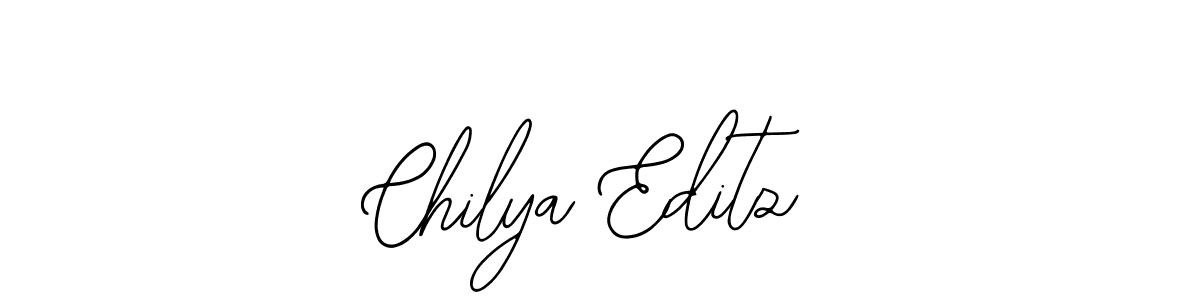 The best way (Bearetta-2O07w) to make a short signature is to pick only two or three words in your name. The name Chilya Editz include a total of six letters. For converting this name. Chilya Editz signature style 12 images and pictures png