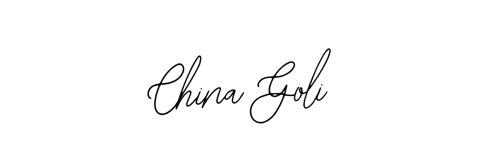 You should practise on your own different ways (Bearetta-2O07w) to write your name (China Goli) in signature. don't let someone else do it for you. China Goli signature style 12 images and pictures png