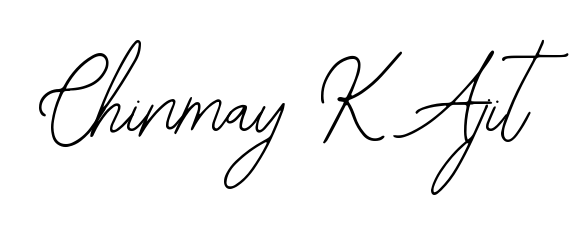 Master the art of signing with Chinmay K Ajit written in fluent Bearetta-2O07w script. A great template to practice and refine your handwriting. Chinmay K Ajit signature style 12 images and pictures png