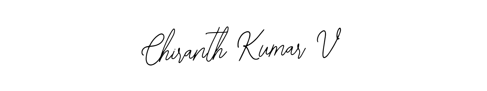 How to make Chiranth Kumar V name signature. Use Bearetta-2O07w style for creating short signs online. This is the latest handwritten sign. Chiranth Kumar V signature style 12 images and pictures png