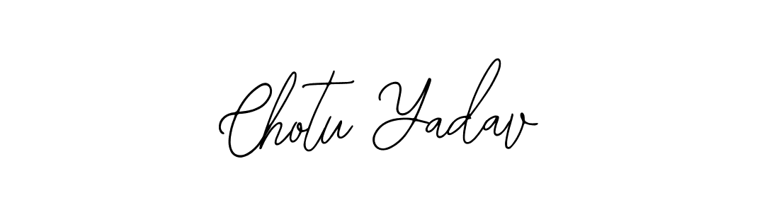 How to make Chotu Yadav name signature. Use Bearetta-2O07w style for creating short signs online. This is the latest handwritten sign. Chotu Yadav signature style 12 images and pictures png