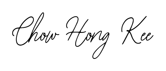 Transform the name Chow Hong Kee into a signature masterpiece using Bearetta-2O07w font. Ideal for photographers, artists, and creators looking for watermarks. Chow Hong Kee signature style 12 images and pictures png