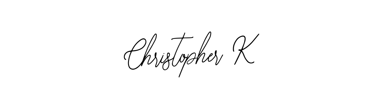 Similarly Bearetta-2O07w is the best handwritten signature design. Signature creator online .You can use it as an online autograph creator for name Christopher K. Christopher K signature style 12 images and pictures png