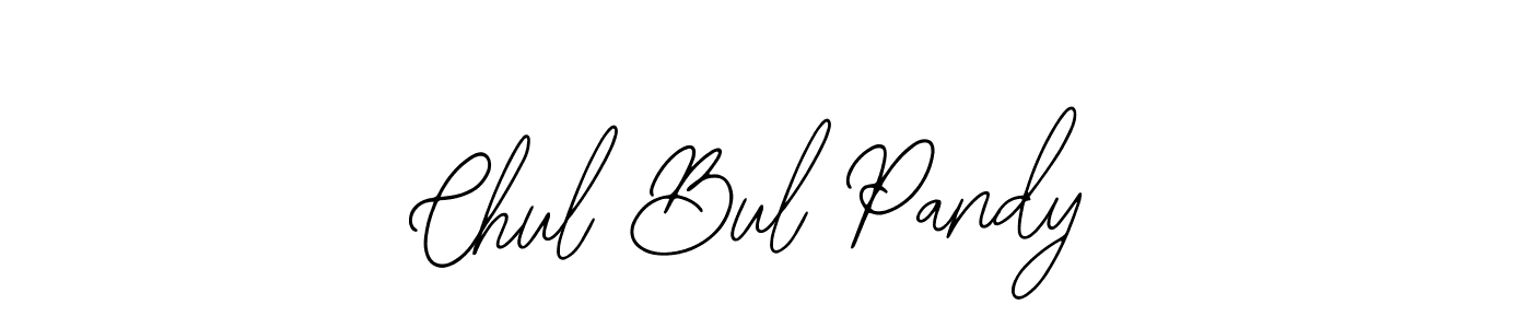 You should practise on your own different ways (Bearetta-2O07w) to write your name (Chul Bul Pandy) in signature. don't let someone else do it for you. Chul Bul Pandy signature style 12 images and pictures png