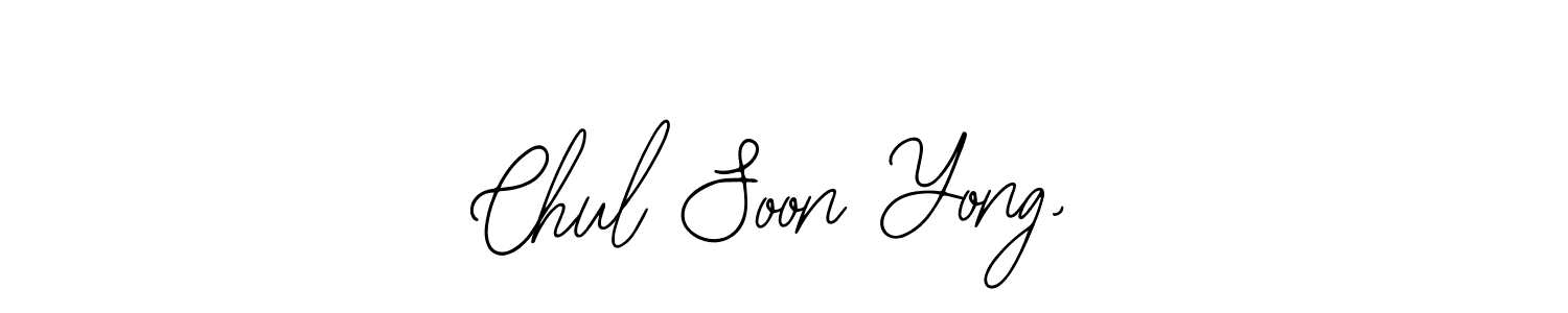 How to make Chul Soon Yong, name signature. Use Bearetta-2O07w style for creating short signs online. This is the latest handwritten sign. Chul Soon Yong, signature style 12 images and pictures png