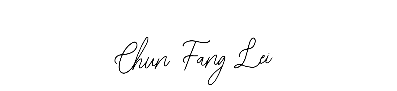 You should practise on your own different ways (Bearetta-2O07w) to write your name (Chun Fang Lei) in signature. don't let someone else do it for you. Chun Fang Lei signature style 12 images and pictures png
