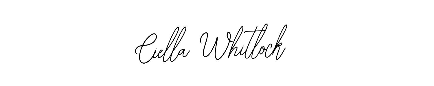 How to make Ciella Whitlock name signature. Use Bearetta-2O07w style for creating short signs online. This is the latest handwritten sign. Ciella Whitlock signature style 12 images and pictures png
