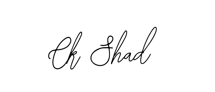 How to make Ck Shad name signature. Use Bearetta-2O07w style for creating short signs online. This is the latest handwritten sign. Ck Shad signature style 12 images and pictures png