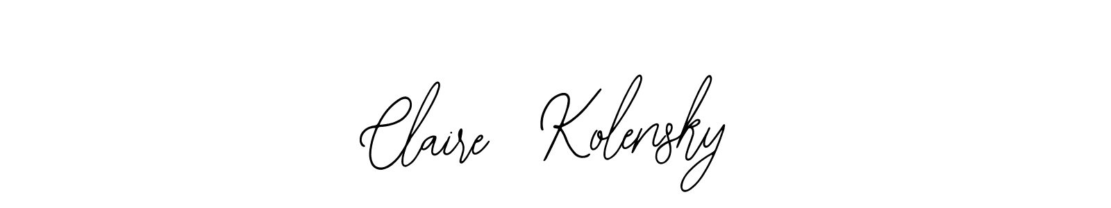 The best way (Bearetta-2O07w) to make a short signature is to pick only two or three words in your name. The name Claire  Kolensky include a total of six letters. For converting this name. Claire  Kolensky signature style 12 images and pictures png